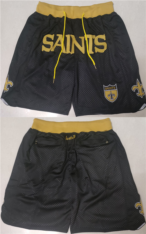 Men's New Orleans Saints Black Shorts(Run Small)